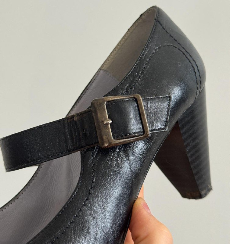 Винтажные кожаные туфли Mary Jane чёрные 2