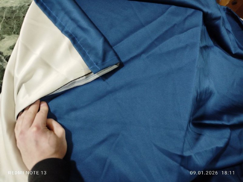 Синие многослойные затемняющие шторы Blackout 2