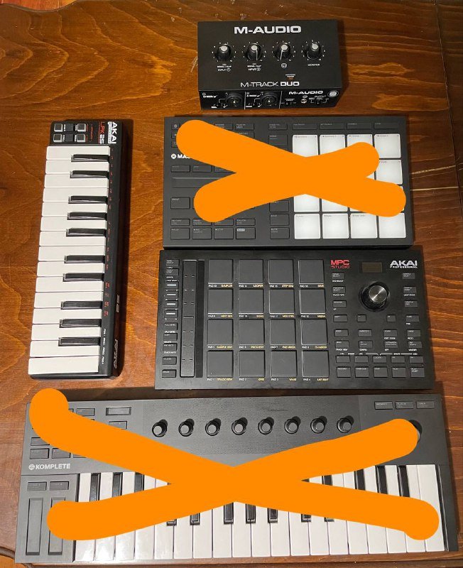 Akai Mpc Studio 2, Akai Lpk25, M-Audio M-Track Duo