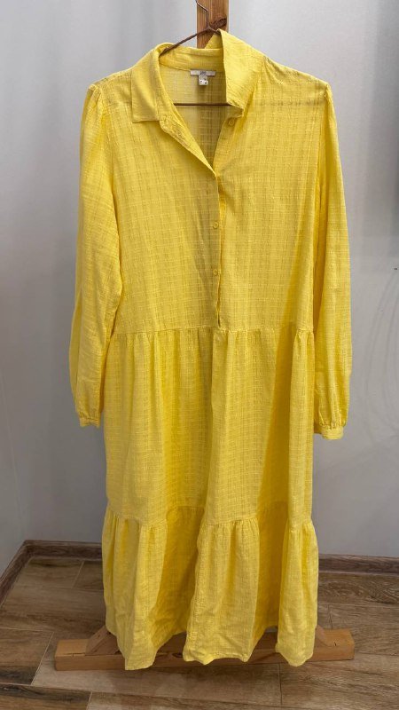 Жёлтое платье 100% хлопок L-XL