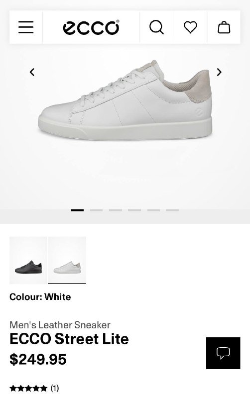 Мужские белые кожаные кеды ECCO street lite размер 43 5