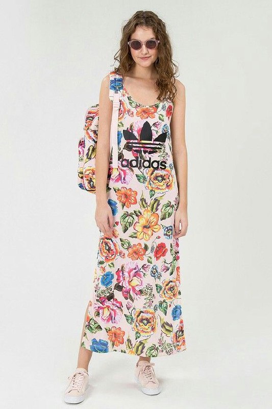 Платье Adidas Originals Floralita, Платье Adidas Originals, Платье-футболка Adidas, Футболка Adidas, Штаны Adidas
