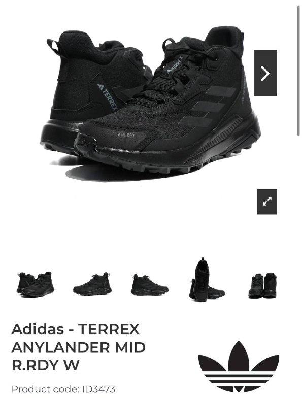 Трекинговые кроссовки Adidas TERREX Anylander Mid R.RDY W Размер 40