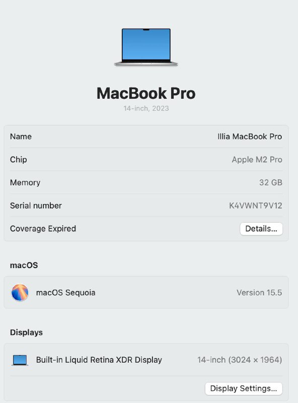 MacBook Pro 14 M2 32/512, зарядка, Hub Satechi 6