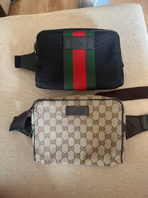 Оригинальные сумки Gucci черная и бежевая