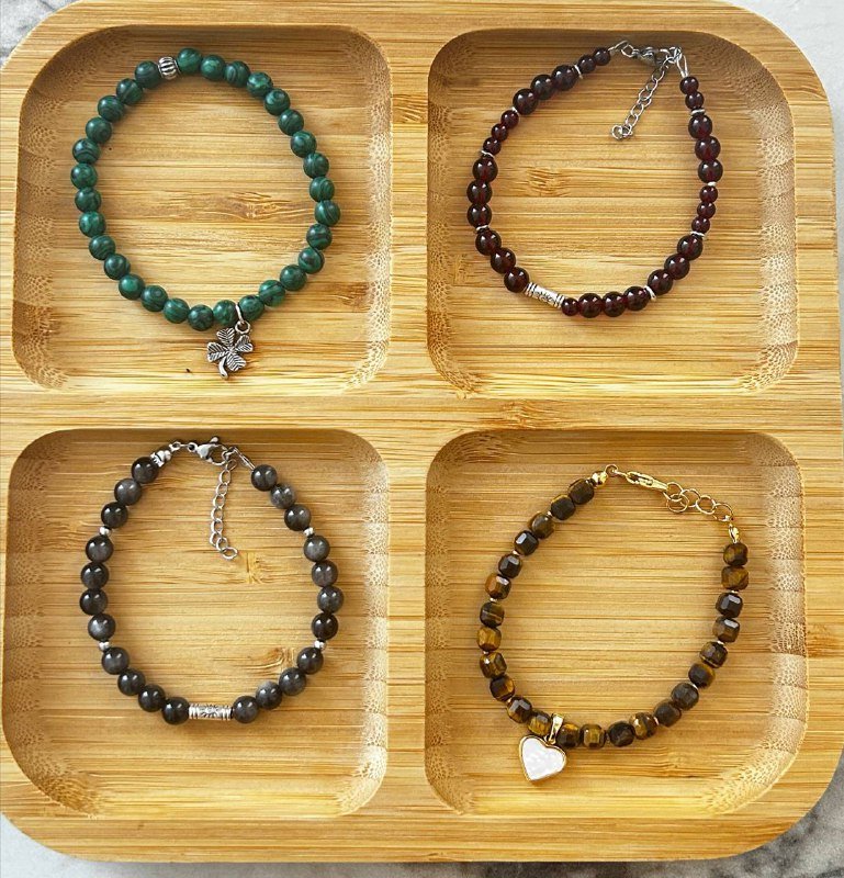 Ожерелья, браслеты из натуральных камней, серебра и золота 3