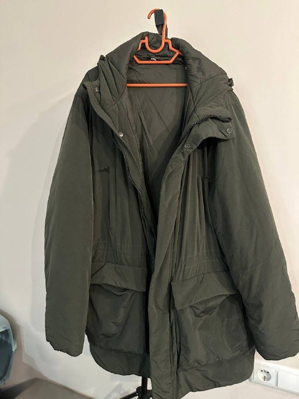 Куртка бутылочного цвета Zara XL, теплая рубашка XL 3