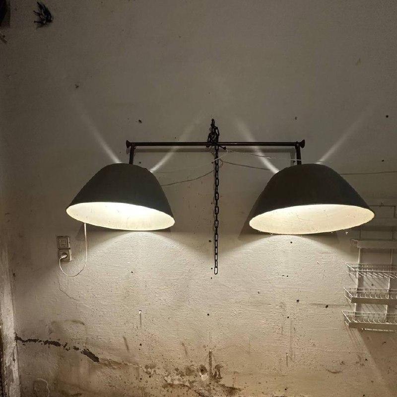 Металлическая лампа люстра с металлическими плафонами серая и тёмно-серая, 2 шт 2