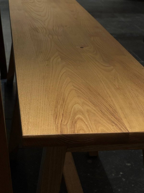 Стол и 2 скамейки из натурального дерева 3