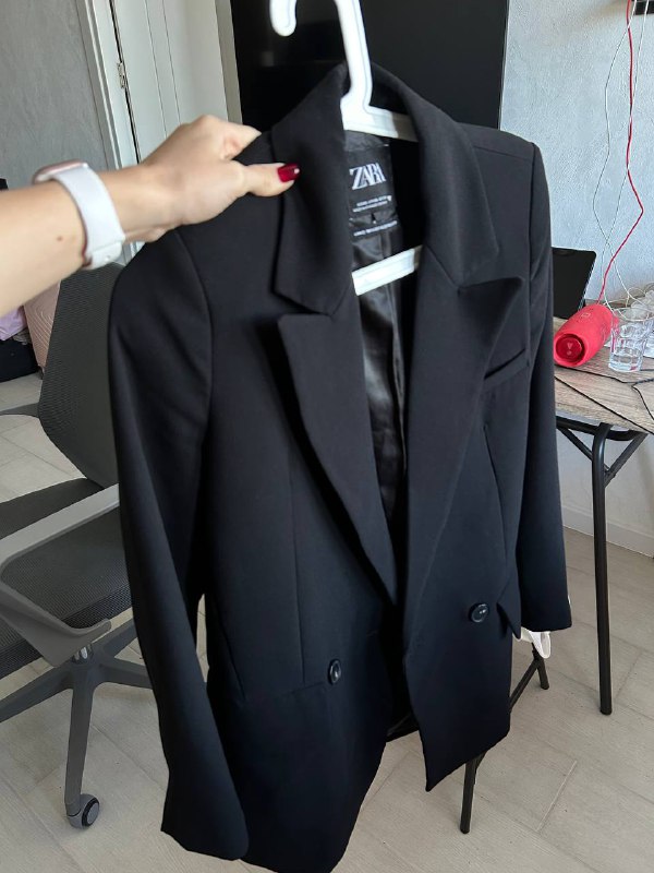 Пиджак Zara черный XS-S 2