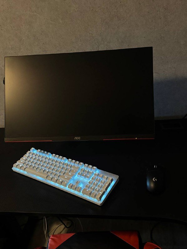 Комплект для игр и работы: монитор, клавиатура, мышь, ПК, стол, кресло 2