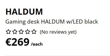 Компьютерный игровой стол HALDUM с LED подсветкой