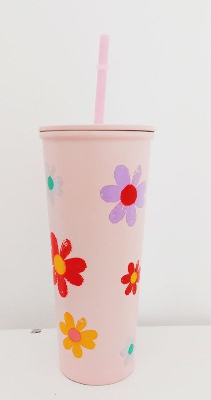 Металлический стакан с трубочкой 630 мл