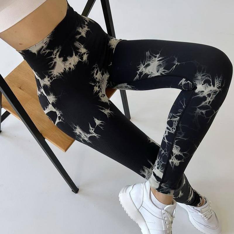 Лосины мраморные с пуш-ап и высокой посадкой 2