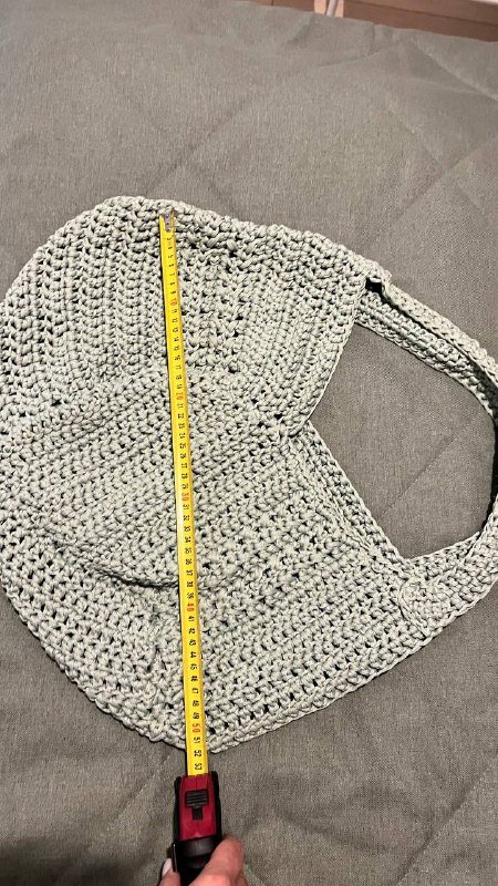 Вязаная сумка шопер ручной работы мятного цвета 2