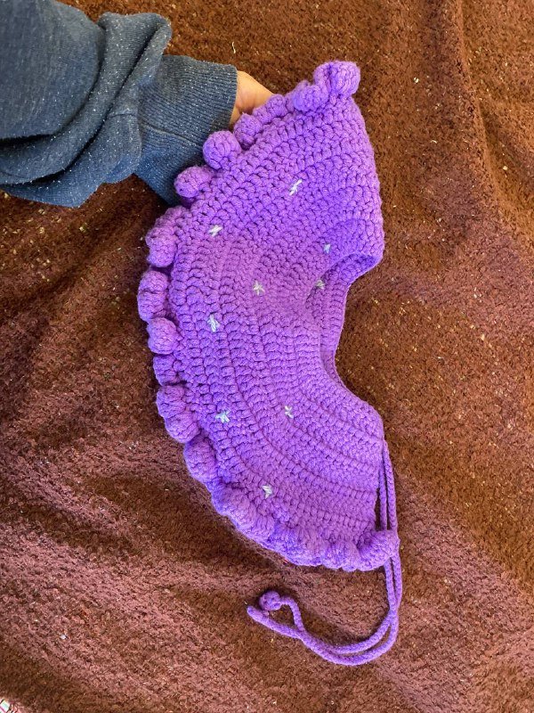 Ручной работы вязаный воротник фиолетовый