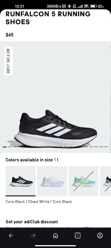Беговые кроссовки Adidas Galaxy 7 W, Runfalcon 5 W, новые, 2 пары 8