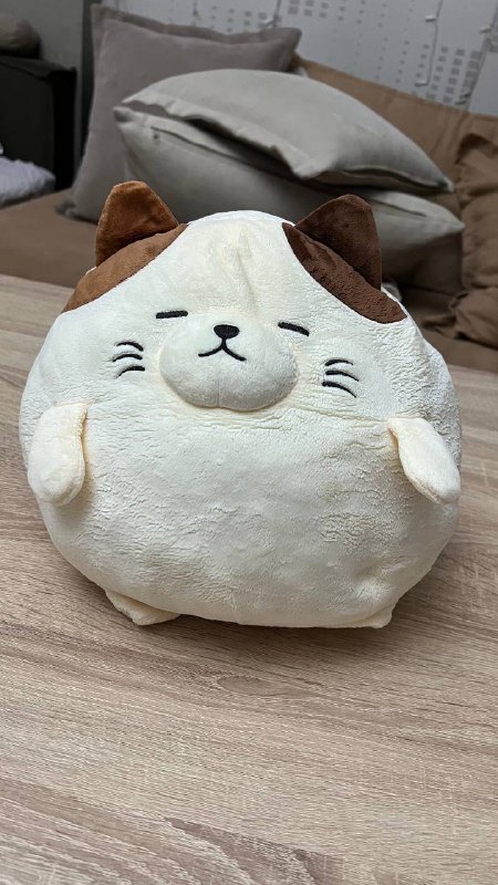 Мягкая большая игрушка котик