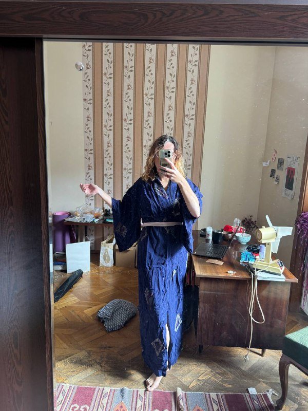 Светлое хлопковое кимоно, темно-синее кимоно, пояса 2