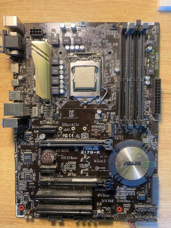 Материнская плата Asus z170-k, процессор i7 6700k, Zalman кулер 1