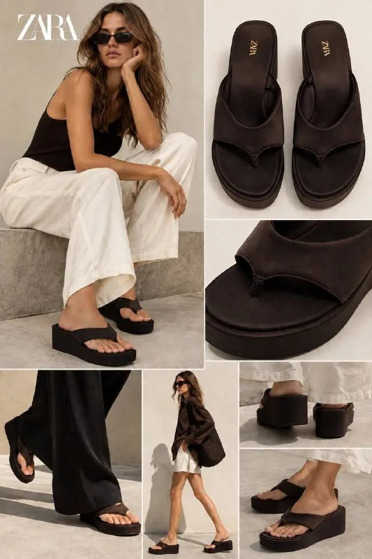 Коричневі танкетки Zara