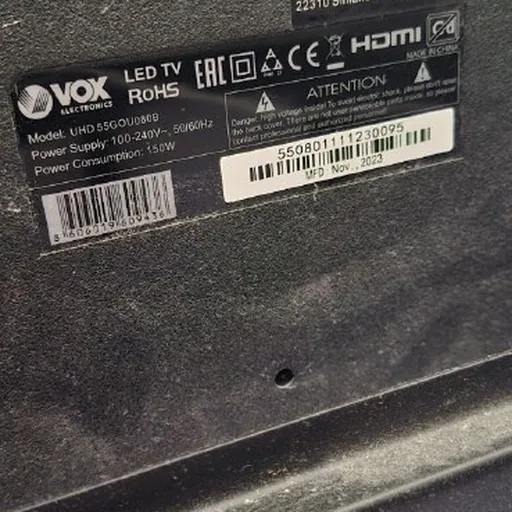 Телевизор VOX UHD 55GOU080B на запчасти