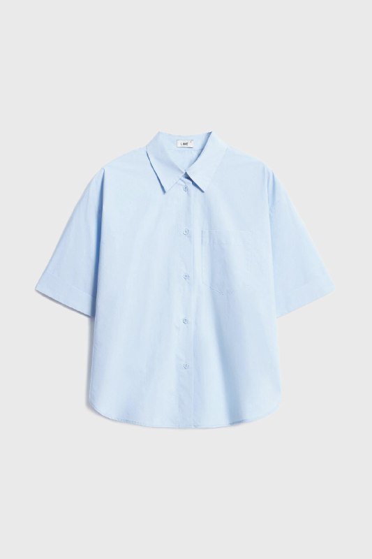 Рубашка оверсайз из хлопка с короткими рукавами 2