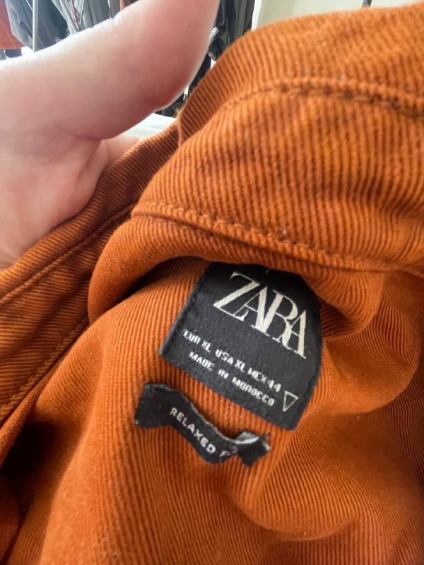 Джинсовая рубашка Zara под вельвет, размер XL 3
