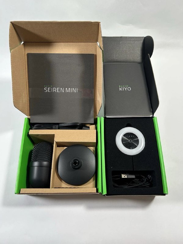 микрофон Razer sayren mini, веб камера Razer kiyo