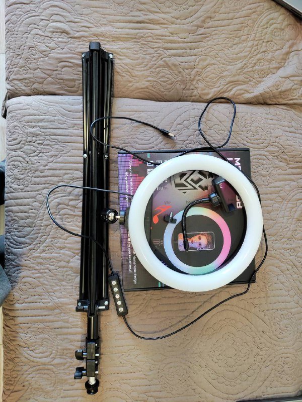 Кольцевая LED-лампа, баскетбольный мяч, комплект мебели для балкона 3