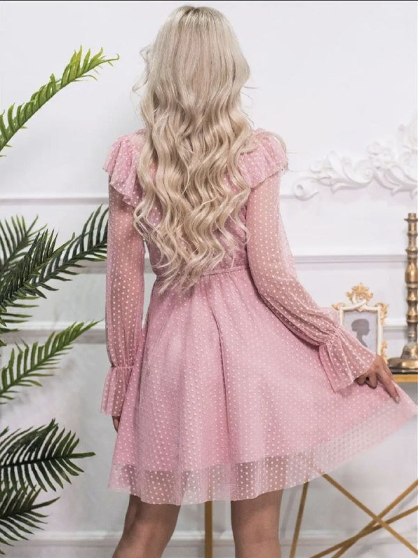 Нарядное платье пудрового цвета размер 46 2