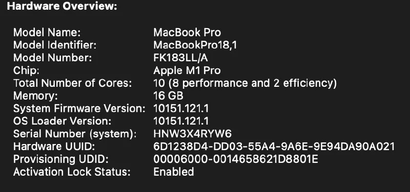 MacBook Pro 16 inch 2021 1