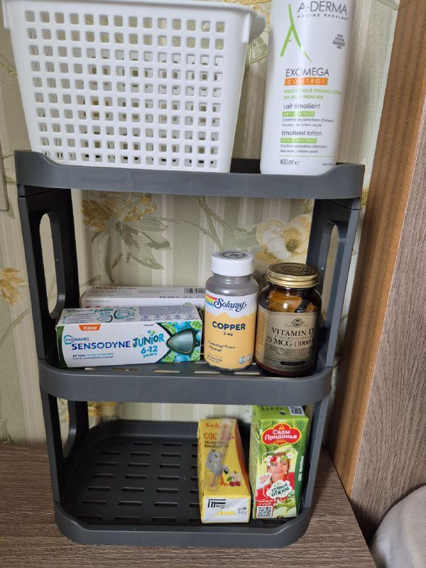 Полка настольная из пластика с 3 секциями 3