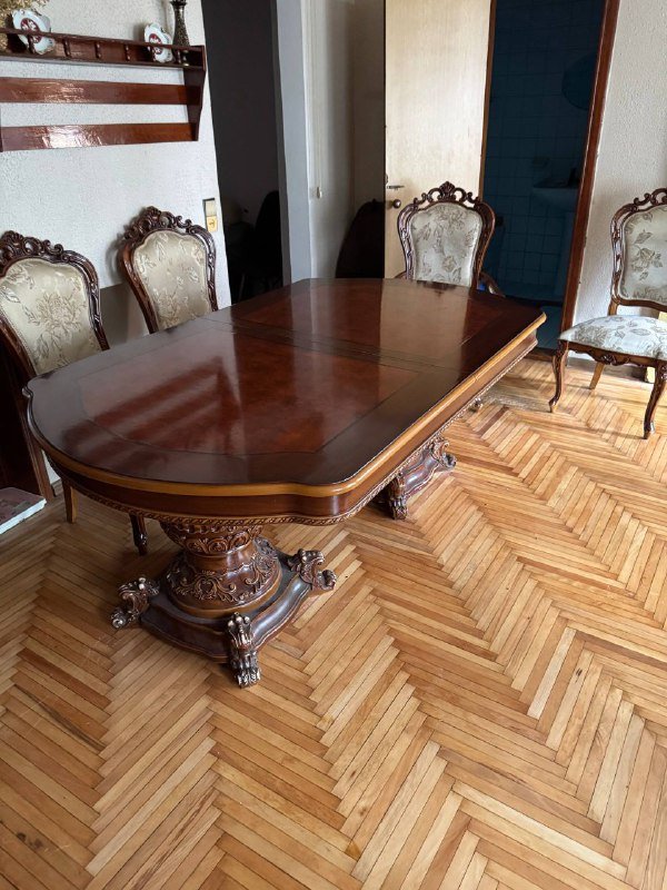 Стол из иранского дерева со стульями и креслами 7