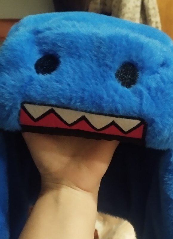 Ушанка синяя пушистая 3