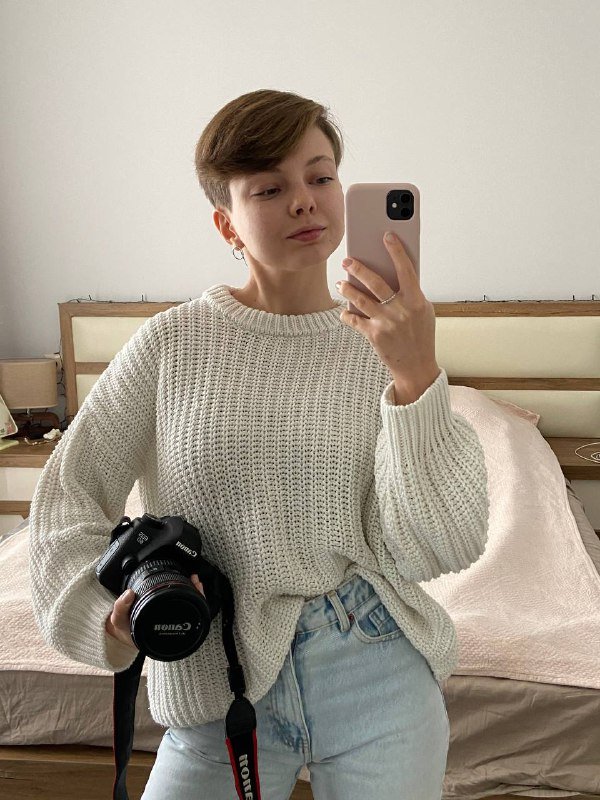 Хлопковый вязаный свитер 4