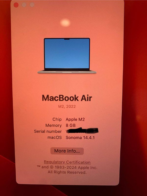 MacBook Air M2 2022 8GB RAM 512GB SSD 13.6 дюймов 5