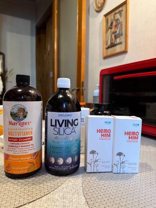 MaryRuth’s Liquid Morning Multivitamin, Orgono Living Silica, Atomy HemoHim