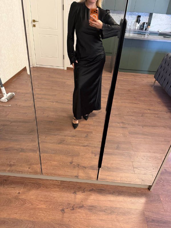 Платье в пол черное размер М-Л 2