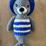 Вязанные игрушки, зайка, жираф, собака, морской котик, овечка 4