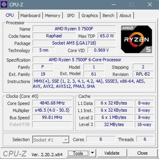 Ryzen 5 7500F