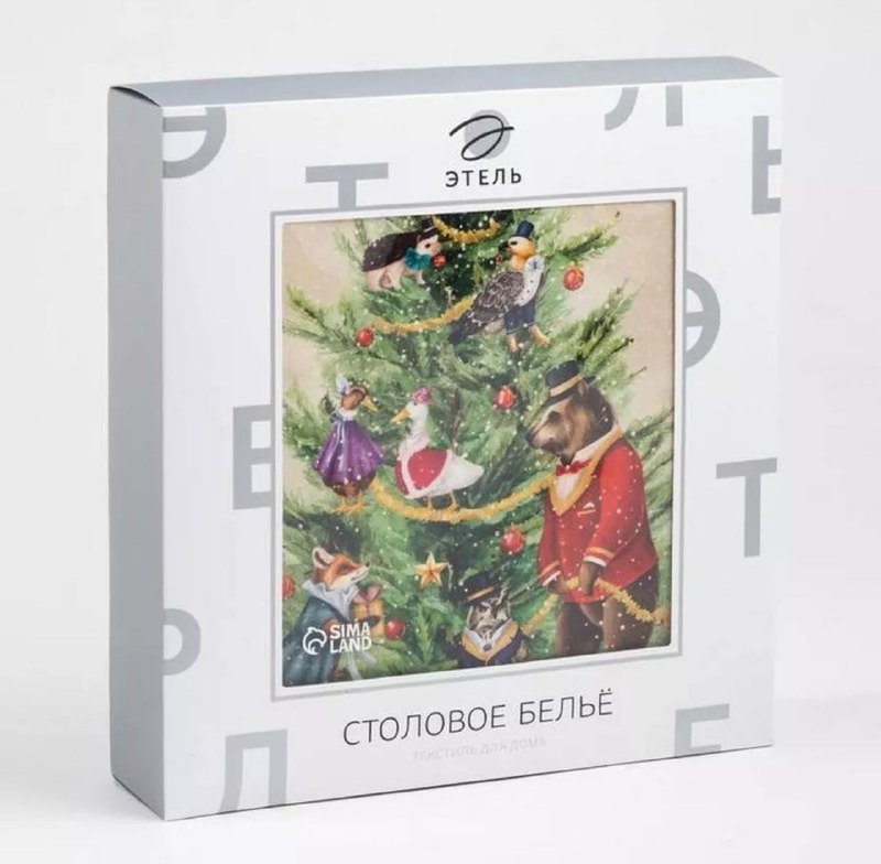 Новогодняя скатерть 150×220 см хлопок 3