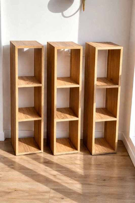 3 деревянных стеллажа