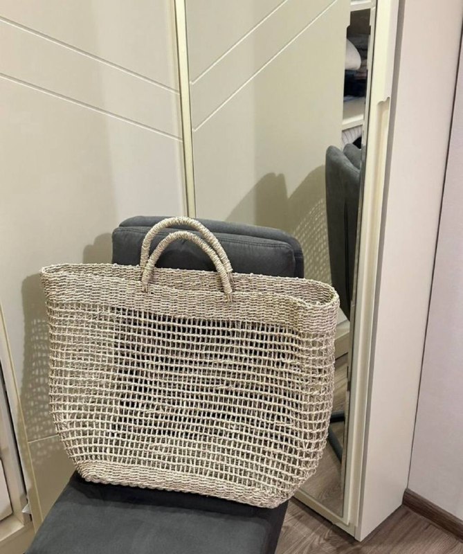 Плетеная сумка из рафии Zara Home большая 3