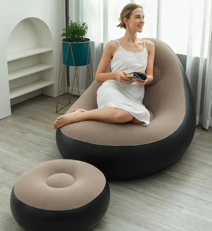 Новый комплект надувного кресла и пуфика 2