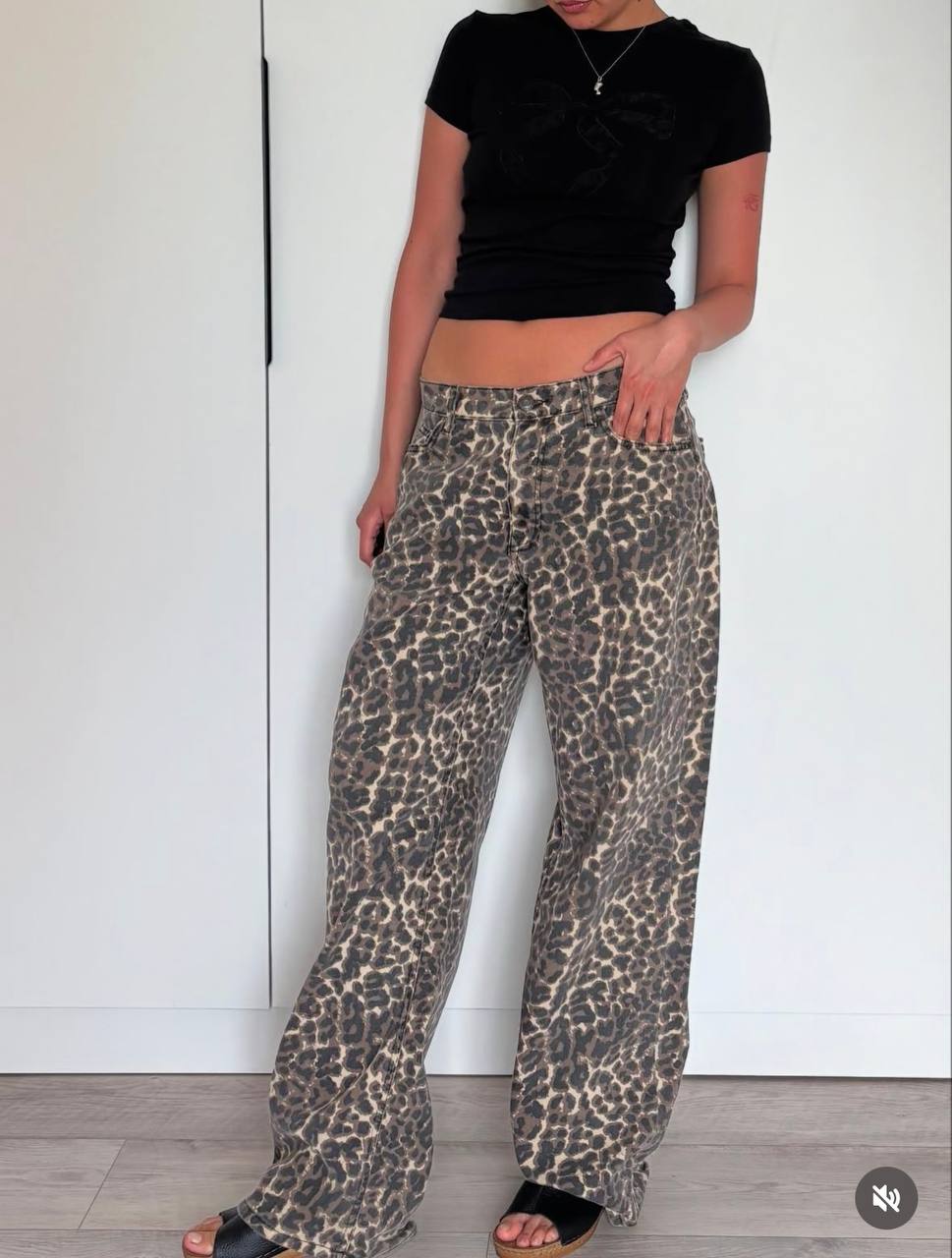 Винтажные джинсы Leo print 3