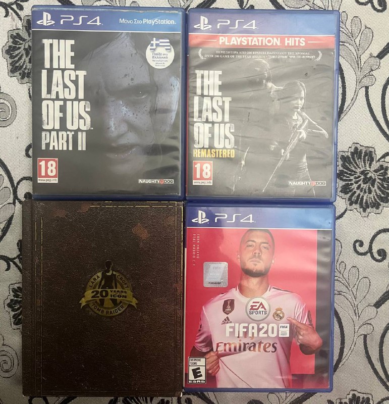Last of Us 1, Last of Us 2, Tomb Raider, FIFA 20