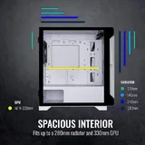 Корпус для ПК Thermaltake s100 TG white, кулеры 4