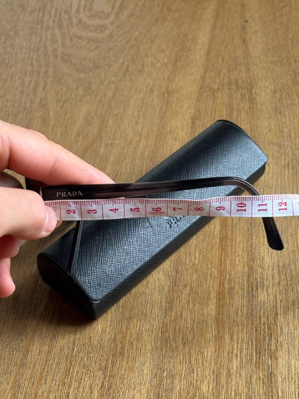 Prada Smoke Gray Wood Grain Blue Eyeglasses 5