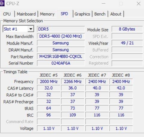 RAM DDR5 SODIMM 8GB Samsung 4800 два модуля 2